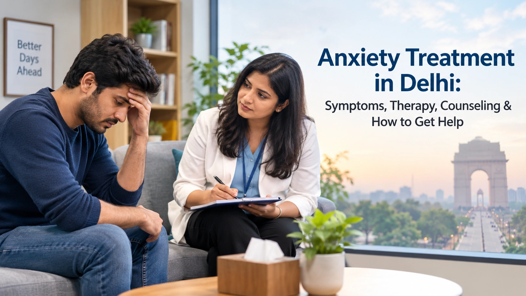 Online anxiety treatment and counseling in Delhi