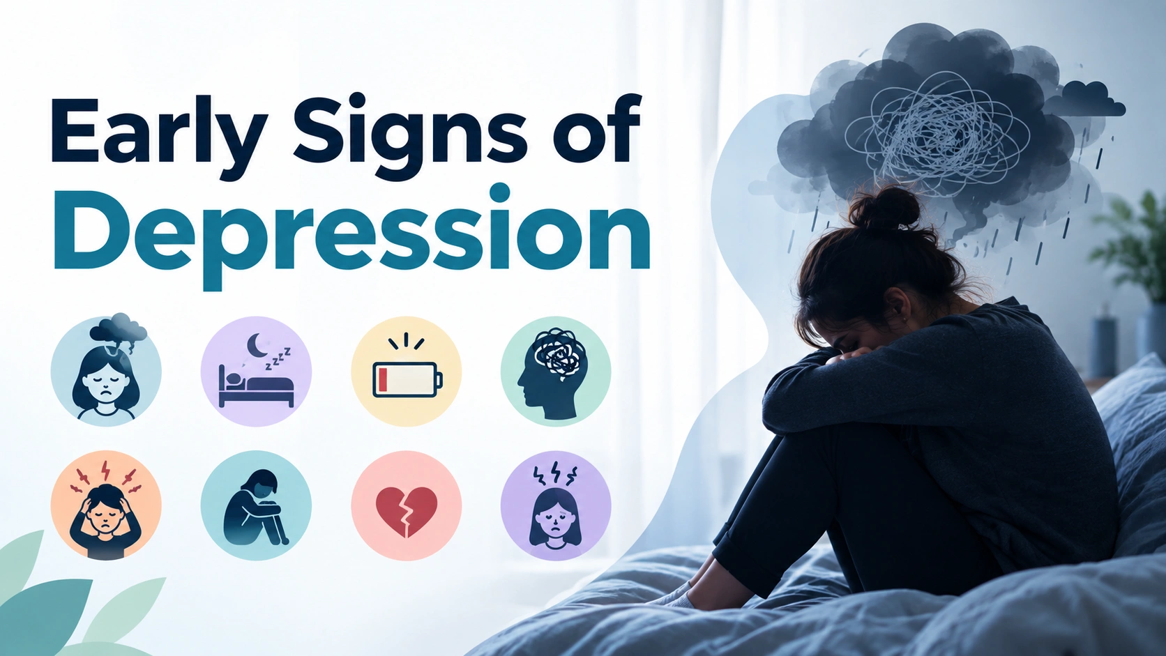 Early signs of depression including low mood fatigue withdrawal and loss of interest